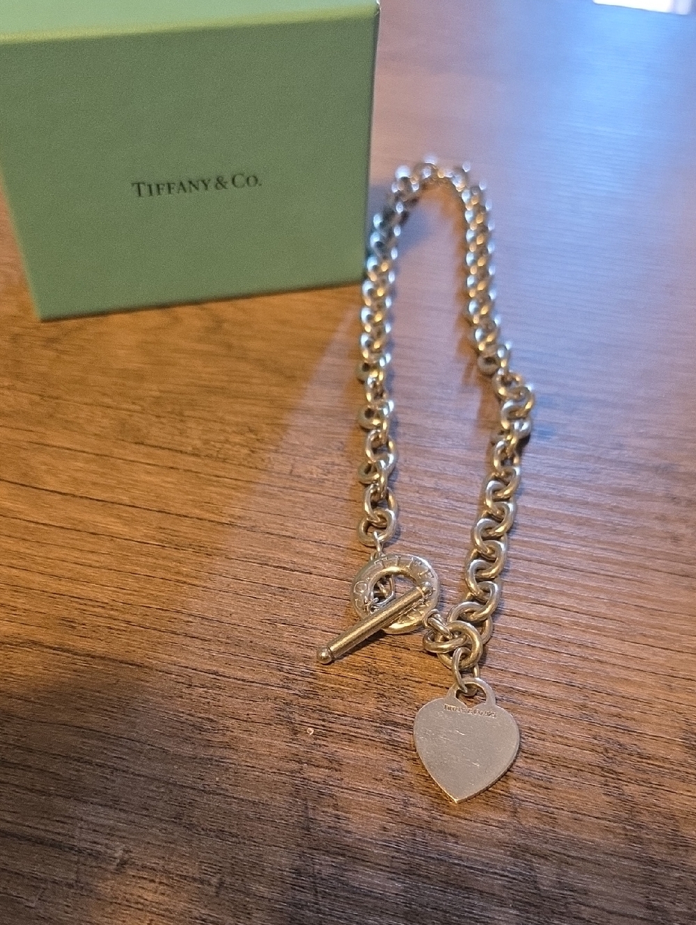 Tiffany & Co. Sterling Heart Tag Toggle Necklace - Silver